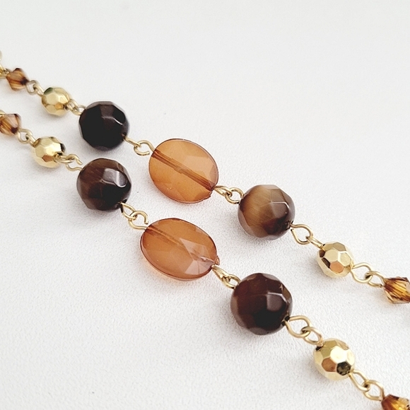 Double strand gold tone necklace - Picture 3 of 6